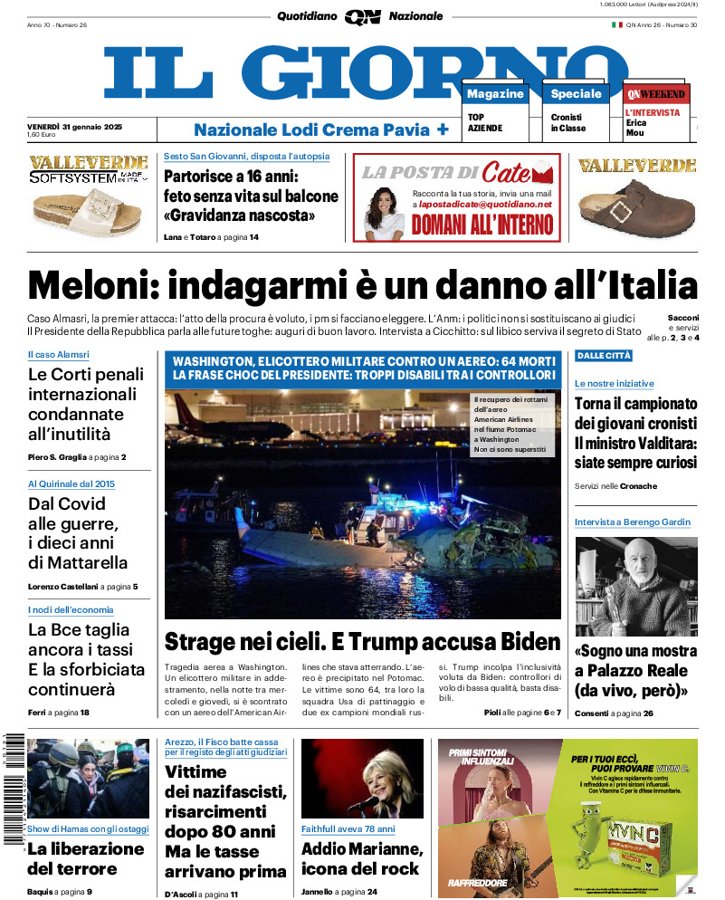 Prima-pagina-il giorno-edizione-di-oggi-20250131